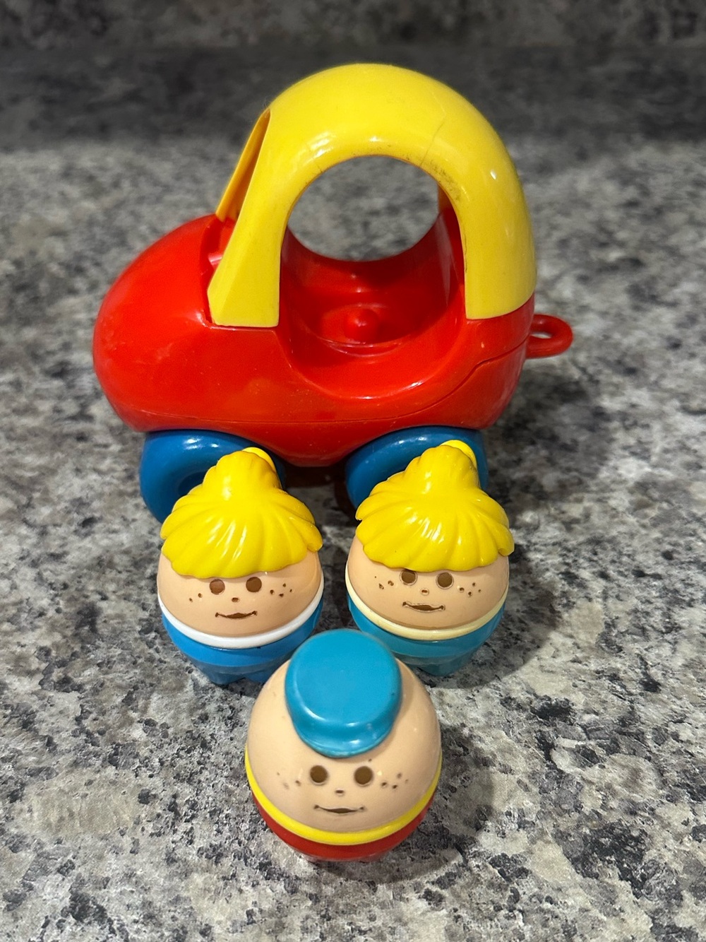 Vintage Little Tikes Toddle Tots Cozy Coupe Toy & 3 People